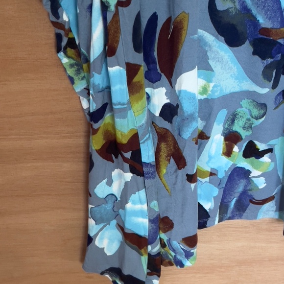 LOGO Lori Goldstein multicolour tunic Large asymmetrical pockets floral abstract - Picture 4 of 6